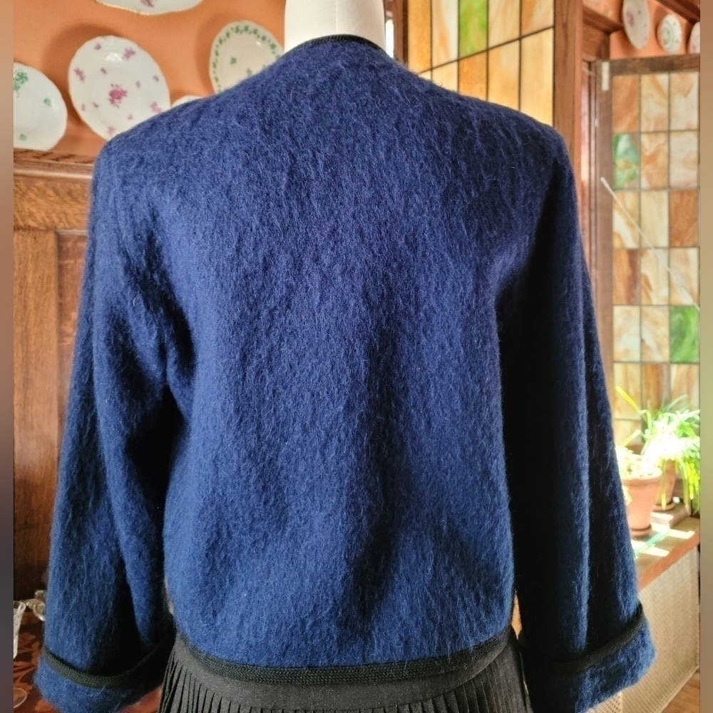 Guy Laroche Vintage Royal Blue Mohair Jacket - Picture 3 of 4